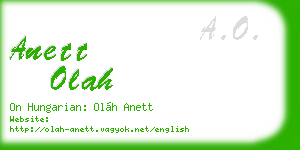 anett olah business card